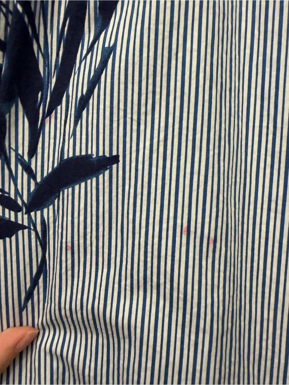 Abercrombie & Fitch Blue and White Striped Maxi with Navy Floral